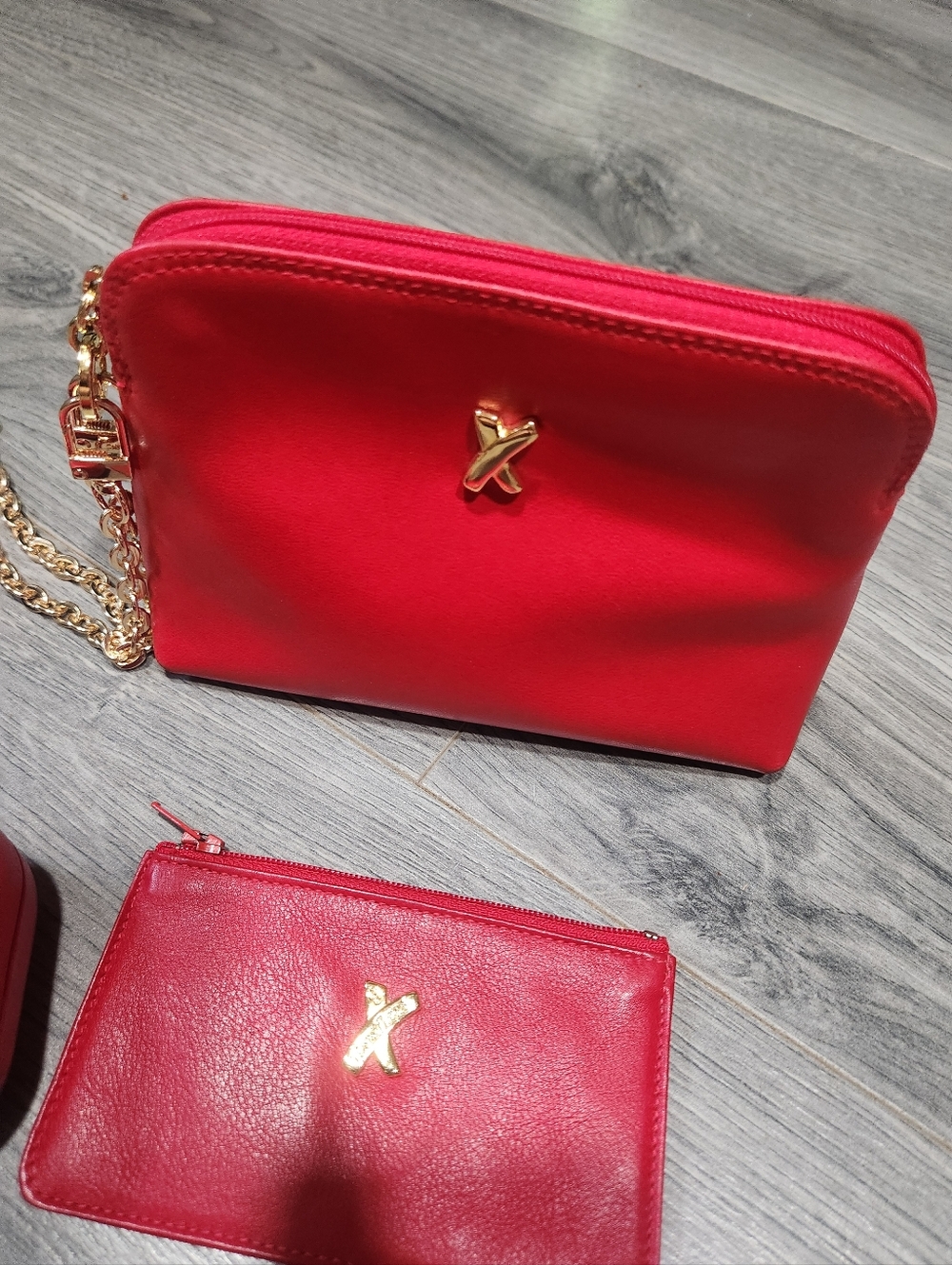 RARE Red Vintage Paloma   Picasso Lamb Leather 4PC Set - Picture 6 of 10